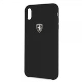 Ferrari iPhone Xs Max -silikonikuori Ferrari-logolla, musta