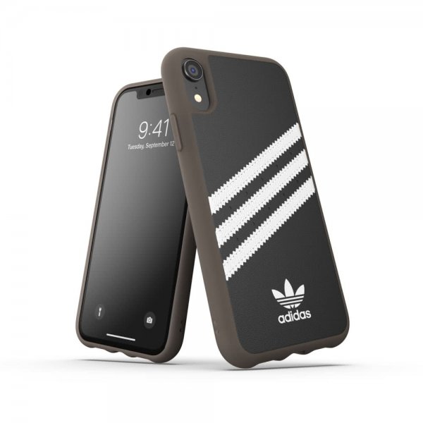 Adidas iPhone Xr Kuoret OR 3 Stripes Snap Case PU SS19 Musta Valkoinen