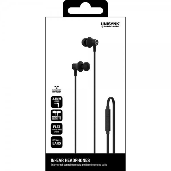 Unisynk langalliset nappikuulokkeet 3.5mm musta