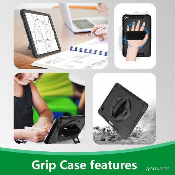 4smarts iPad 10.2 (gen 7/8/9) Kuori Rugged Kotelo Grip Musta