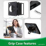 4smarts iPad 10.2 (gen 7/8/9) Kuori Rugged Kotelo Grip Musta