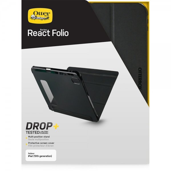 Otterbox iPad 10.9 (10. sukupolvi)/iPad 11 (A16) React Folio -kotelo, musta