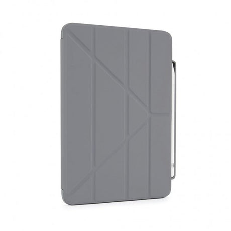Pipetto iPad 10.9 (10. sukupolvi)/iPad 11 (A16) kotelo Origami No3 Pencil Case Tummanharmaa