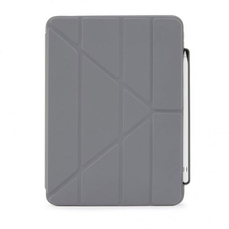 Pipetto iPad 10.9 (10. sukupolvi)/iPad 11 (A16) kotelo Origami No3 Pencil Case Tummanharmaa