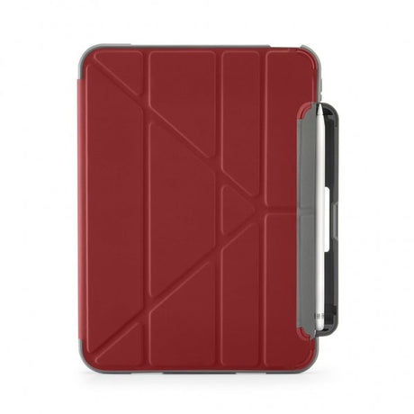 Pipetto iPad 10.9 (10. sukupolvi)/iPad 11 (A16) kotelo Origami No2 Pencil Shield Tummanpunainen