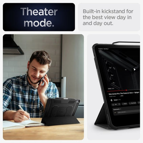 Spigen iPad Air 13 (M2/M3/M4) Suojakuori Rugged Armor Pro Musta