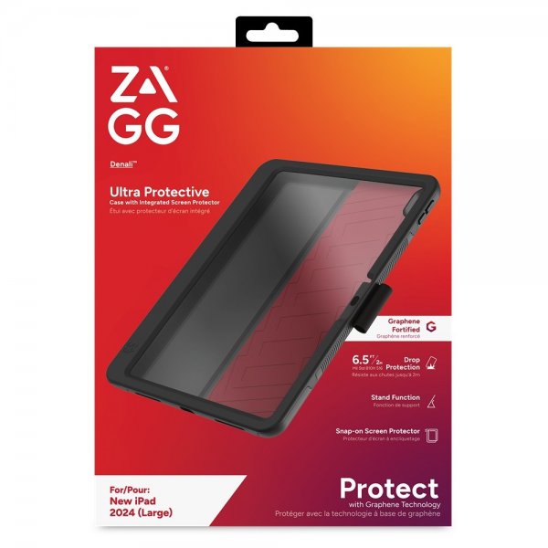 ZAGG iPad Air 13 (M2/M3/M4) Suojakuori näytönsuojalla Denali musta