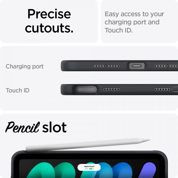 Spigen iPad mini (6. sukupolvi)/iPad mini (A17 Pro) Kuori Nano Pop Black Sesame