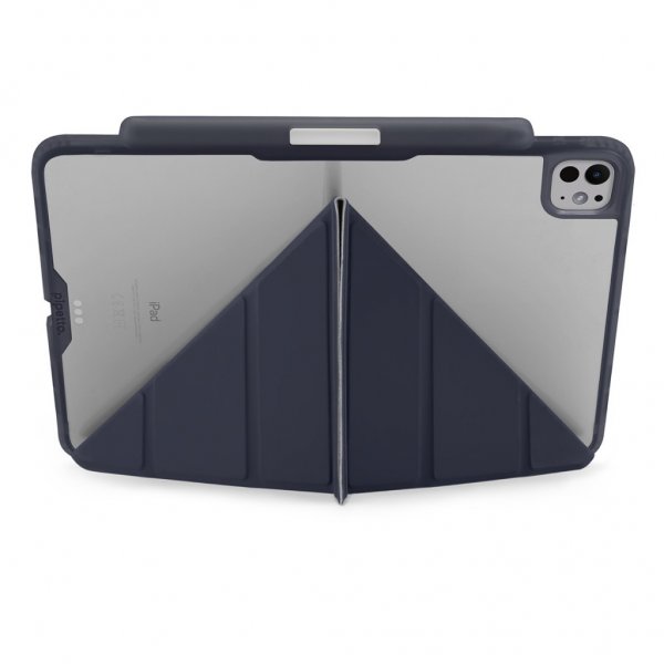 Pipetto iPad Pro 13 (M4/M5) -suojakotelo Origami No3 Pencil Case, tummansininen