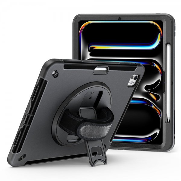 4smarts iPad Pro 13 (M4/M5) Kuori Rugged Kotelo Grip Musta
