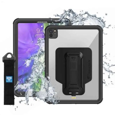 Armor-X iPad Pro 11 (2./3./4. sukupolvi) vedenpitävä suojakuori, musta/kirkas