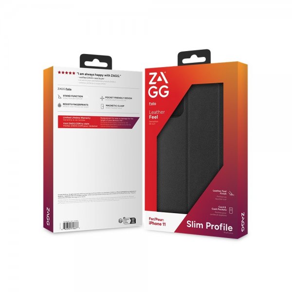 ZAGG iPhone 11 -kotelo Folio, musta