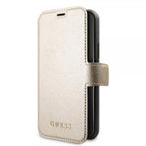 Guess iPhone 11 -suojakotelo, nahkatekstuuri, kulta