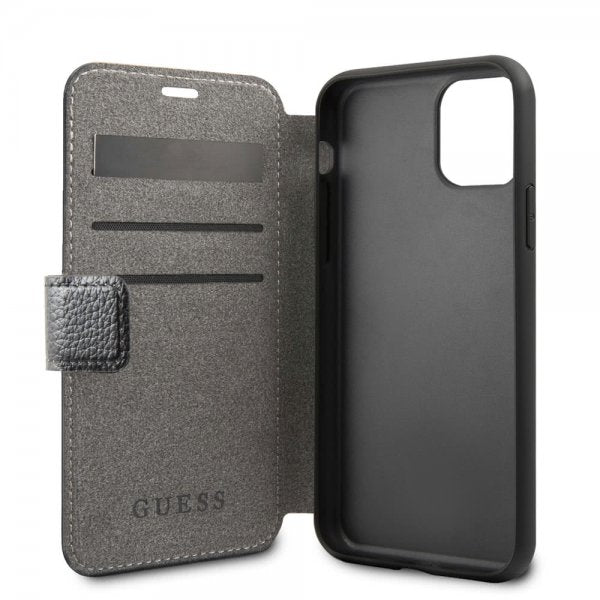 Guess iPhone 11 -kotelo, nahkakuviointi, musta