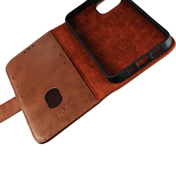 Rvelon iPhone 11 -kotelo, aitoa nahkaa, ruskea