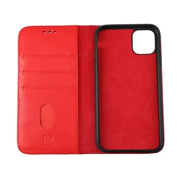 Rvelon iPhone 11 -kotelo, aitoa nahkaa, punainen