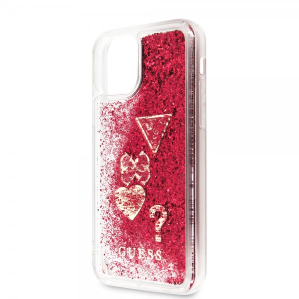 Guess iPhone 11 Pro Max Kuoret Glitter Hearts Punainen