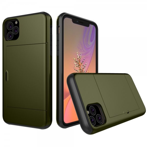 iPhone 11 Pro Kuori Card Slide Vihreä