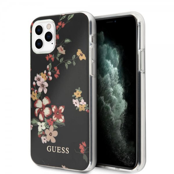 Guess iPhone 11 Pro Kuori Flower Edition N.4 Musta