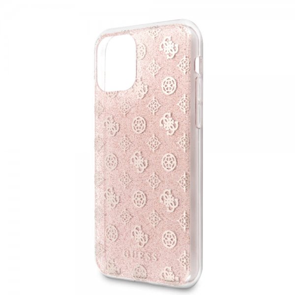 Guess iPhone 11 Pro Kuori Glitter Hearts Vaaleanpunainen