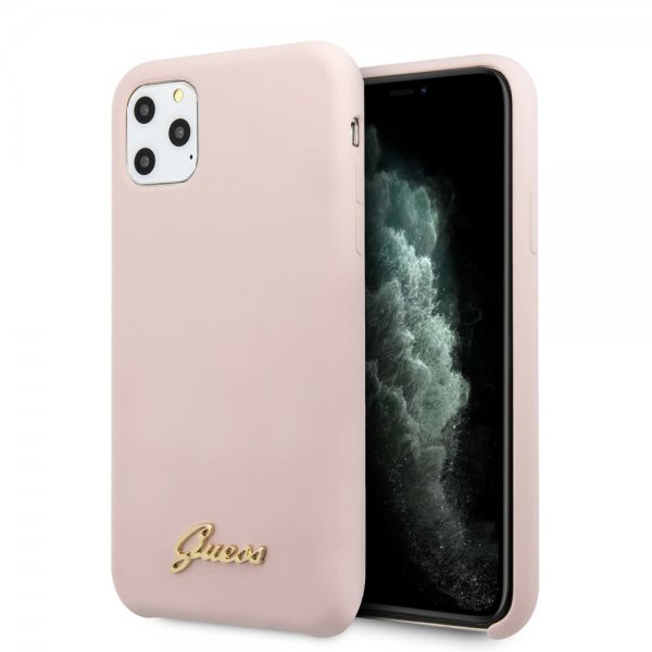 Guess iPhone 11 Pro Kuori Silikonikansi Vintage Pink