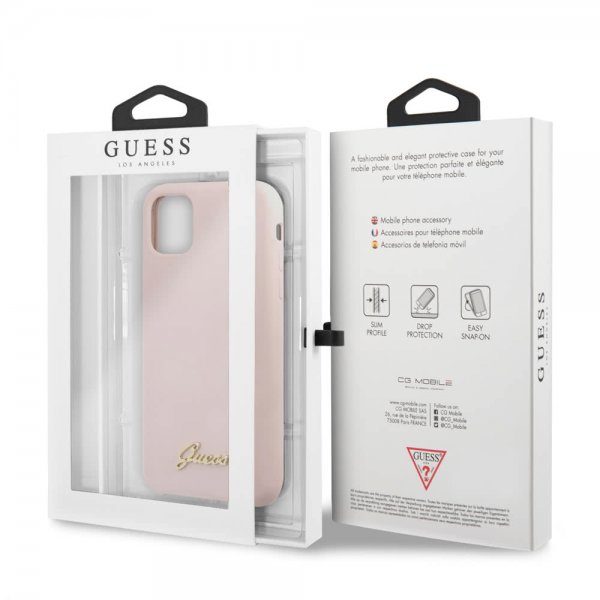 Guess iPhone 11 Pro Kuori Silikonikansi Vintage Pink