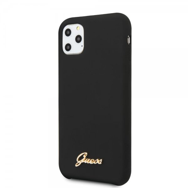 Guess iPhone 11 Pro Kuori Silikonikansi Vintage Musta