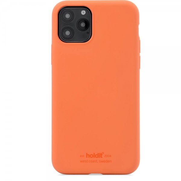 holdit iPhone 11 Pro -kuori silikonia, oranssi