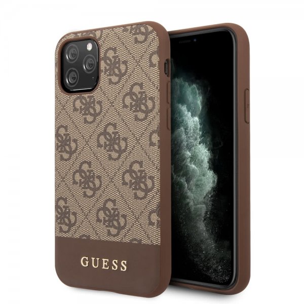 Guess iPhone 11 Pro Kuori Stripe Cover Ruskea