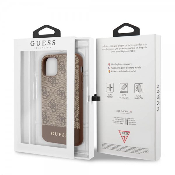 Guess iPhone 11 Pro Kuori Stripe Cover Ruskea