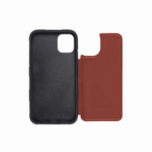 iPhone 11 Pro -suojakuori, taitettava korttipidike, ruskea