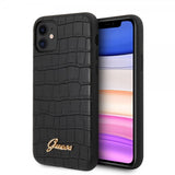 Guess iPhone 11 -suojakuori Croco, musta