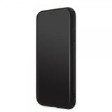 Guess iPhone 11 -suojakuori, Double Cardslot Metal Triangle, musta