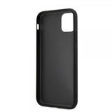 Guess iPhone 11 -suojakuori, Double Cardslot Metal Triangle, musta