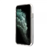 Guess iPhone 11 -suojakuori Liquid Glitter Flower Pattern sininen