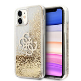 Guess iPhone 11 -suojakuori, Liquid Glitter, kulta, läpinäkyvä