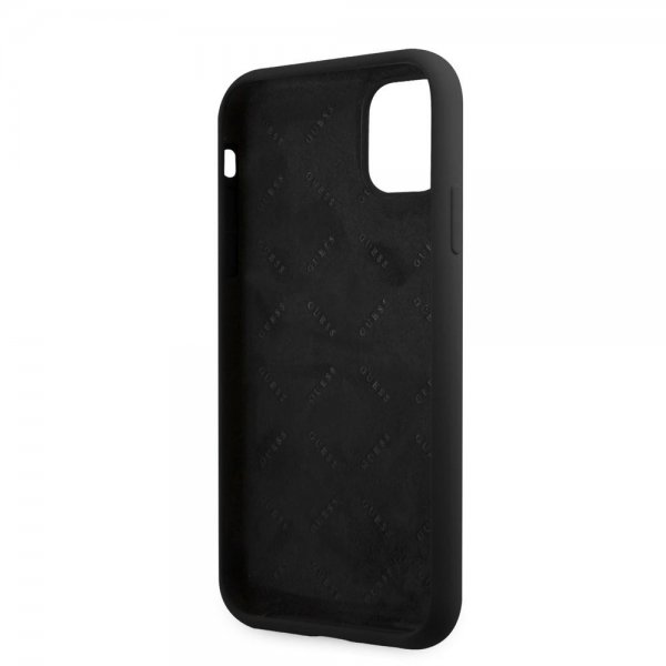 Guess iPhone 11 -suojakuori Metal Triangle, musta
