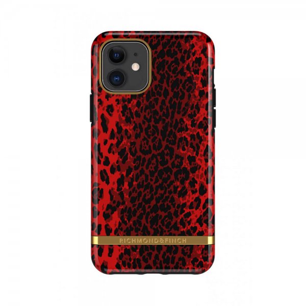 Richmond & Finch iPhone 11 -suojakuori, punainen leopardi