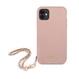 Guess iPhone 11 -suojakuori Saffiano Chain, pinkki