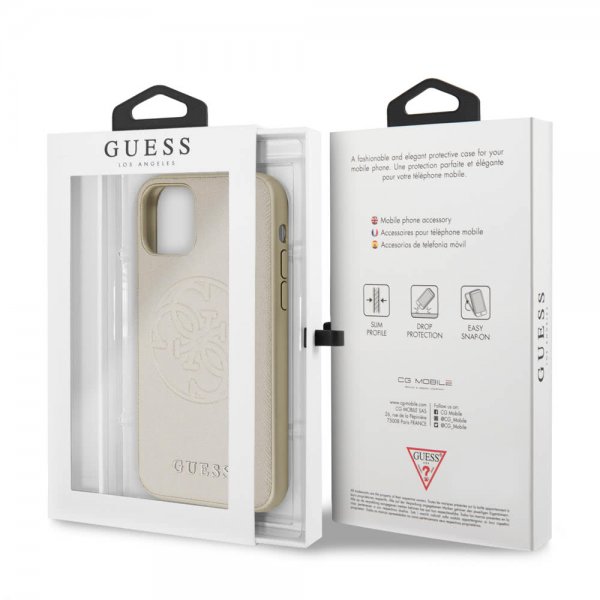 Guess iPhone 11 -suojakuori, Saffiano Cover, kulta