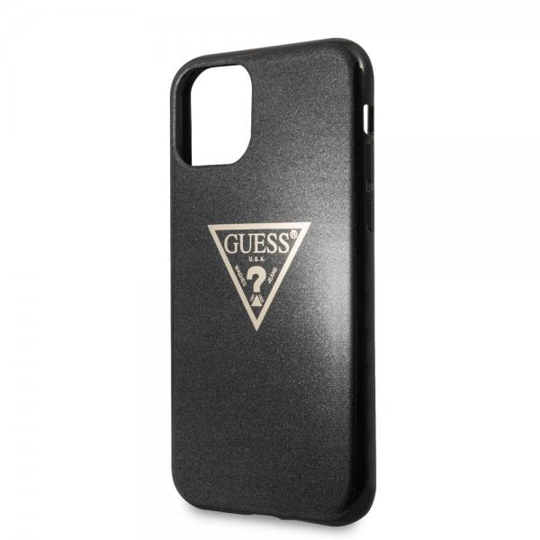 Guess iPhone 11 -suojakuori Solid Glitter Cover, musta