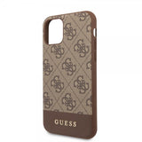 Guess iPhone 11 -kuori, Stripe Cover, ruskea