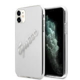 Guess iPhone 11 -suojakuori Vintage Script Silver Klar