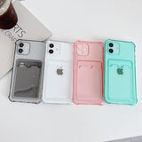 iPhone 11 Suojakuori Korttipidike Iskunkestävä Läpinäkyvä
