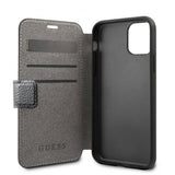 Guess iPhone 12 Mini Kotelo Nahkarakenne Musta