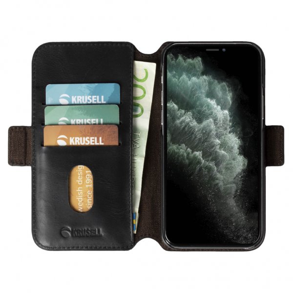 Krusell iPhone 12/iPhone 12 Pro -kotelo Sunne PhoneWallet Vintage Black