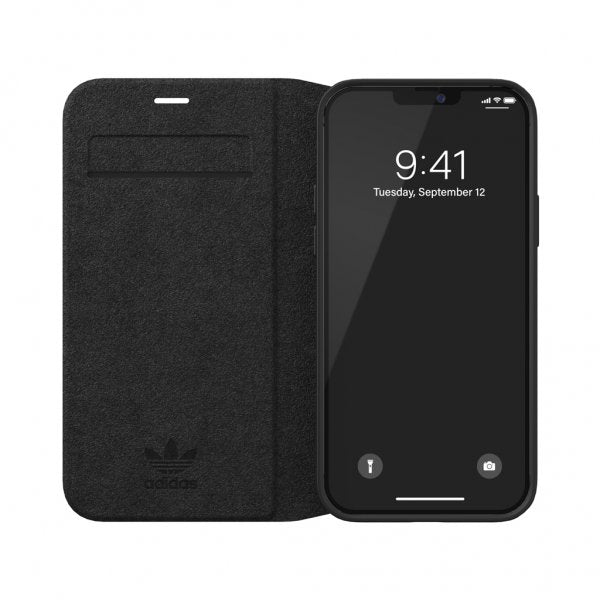Adidas iPhone 12/iPhone 12 Pro Kotelo Booklet Case Basic Musta
