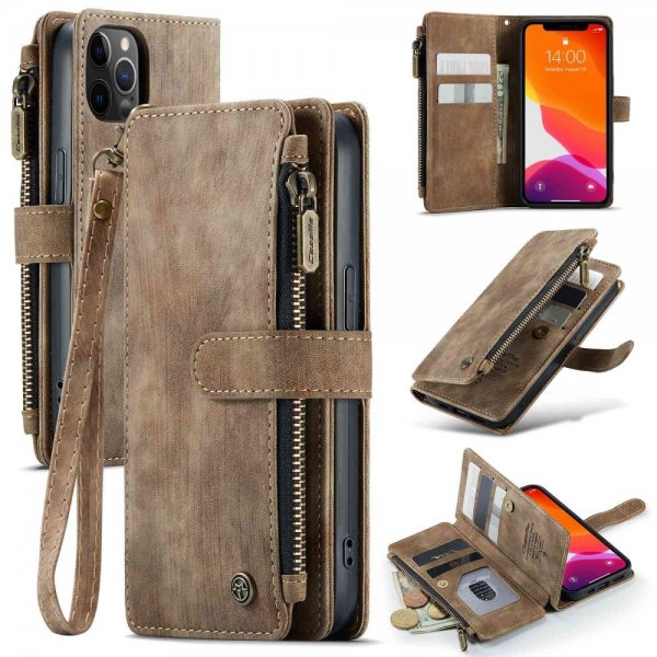 CaseMe iPhone 12/iPhone 12 Pro -kotelo C30-sarja, ruskea