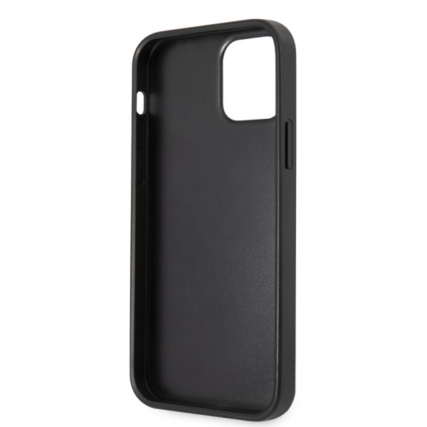 Guess iPhone 12/iPhone 12 Pro Kuori 4G Logo Saffiano Musta