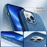 iPhone 12/iPhone 12 Pro Kuori Alcantara MagSafe Sininen